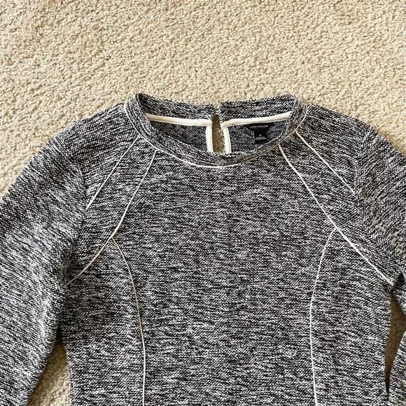 🎃 Ann Taylor Tweed Cotton Grey 3/4 Sleeve Blouse Small - Picture 7 of 12